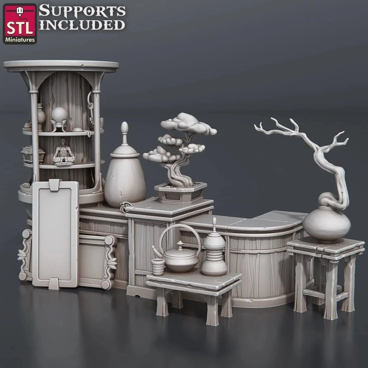 Antique Dealer and shop bundle - HamsterFoundry - STL Miniatures