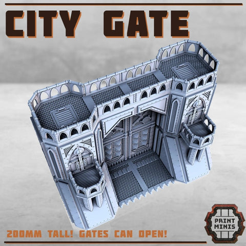 City Gate - 200mm Tall! - HamsterFoundry - Print Minis