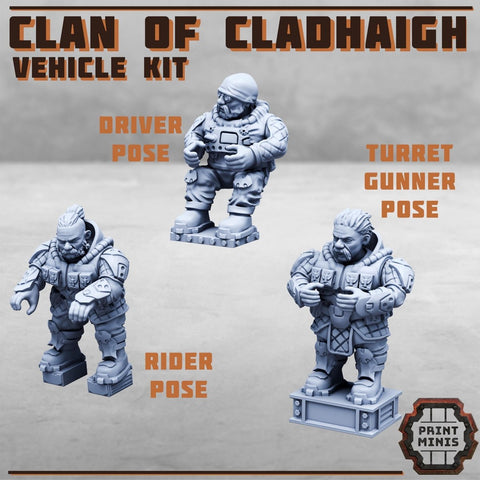 Clan of Cladhaich - Vehicle Poses - HamsterFoundry - Print Minis