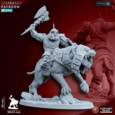 Big Grey Orc Warg Riders 892 - HamsterFoundry - HamsterFoundry