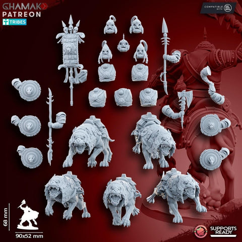 Big Grey Orc Warg Riders 892 - HamsterFoundry - HamsterFoundry