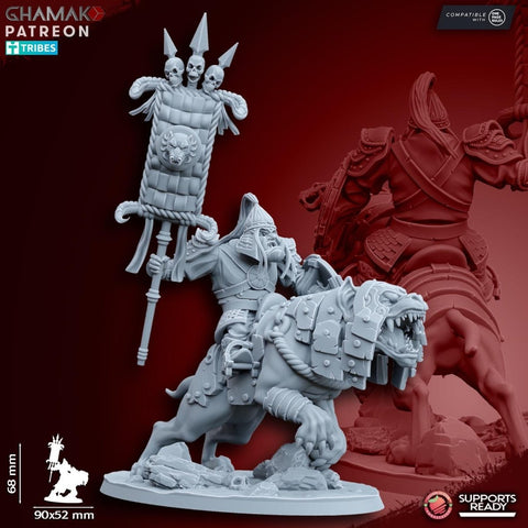 Big Grey Orc Warg Riders 892 - HamsterFoundry - HamsterFoundry