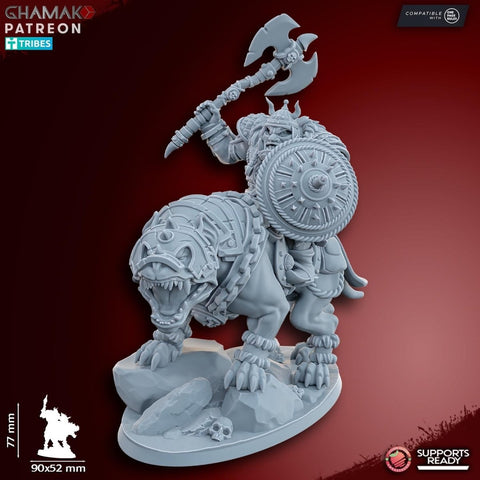 Big Grey Orc Warlord on Warg 899 - HamsterFoundry - HamsterFoundry