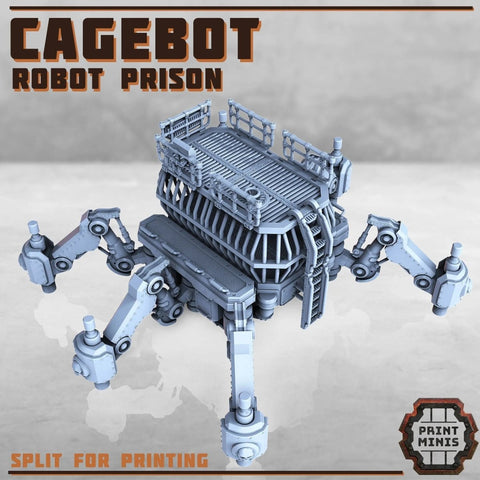 CageBot - Robot Prison - HamsterFoundry - Print Minis