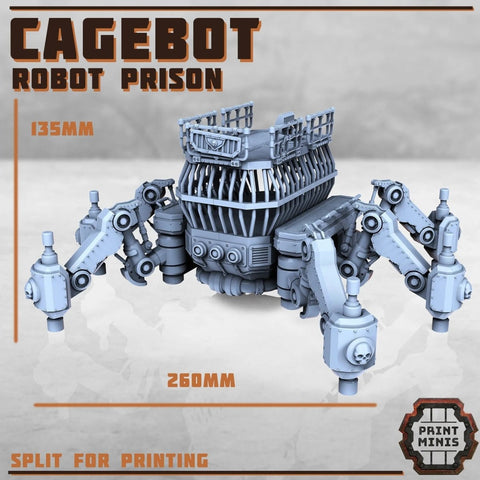 CageBot - Robot Prison - HamsterFoundry - Print Minis