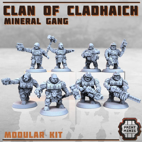 Clan of Cladhaich - Dwarves (Mineral Gang) - HamsterFoundry - Print Minis