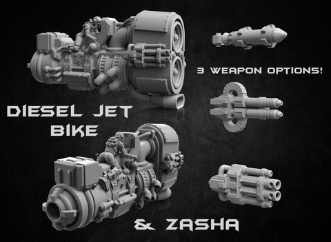 Dieselpunk - Jet Bike and Zasha - HamsterFoundry - HamsterFoundry