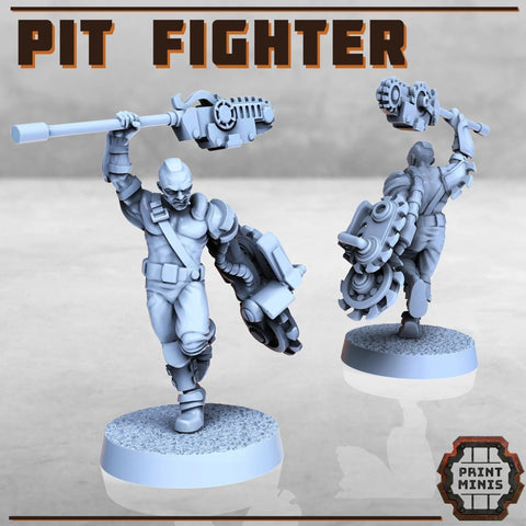 Fighting Pit and Fighters - HamsterFoundry - Print Minis