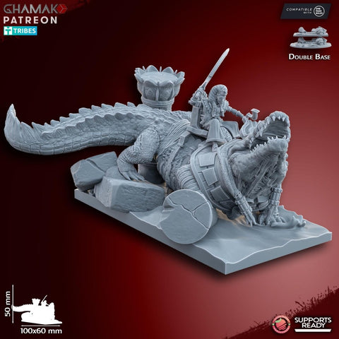 God King on undead Crocodile 910 - HamsterFoundry - HamsterFoundry