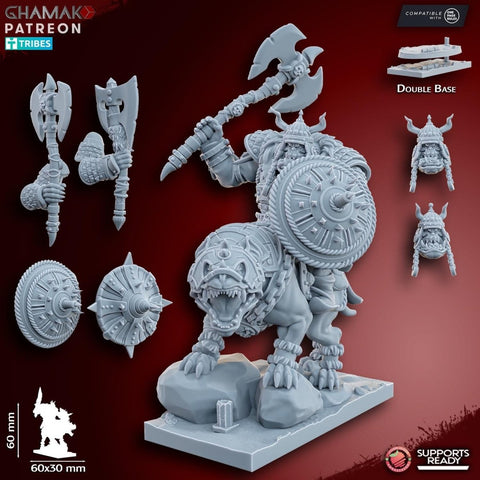 Grey Orc Warlord on Warg with extras 900 - HamsterFoundry - HamsterFoundry