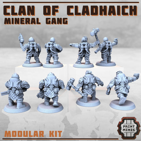 Clan of Cladhaich - Dwarves (Mineral Gang) Print Minis