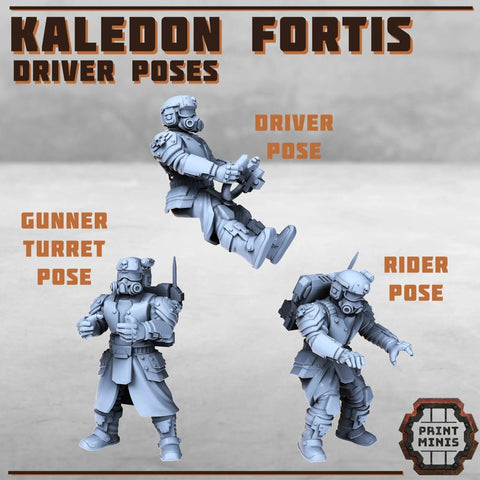 Kaledon Fortis - Driver Poses - HamsterFoundry - Print Minis