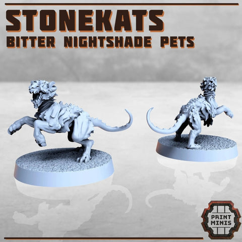 StoneKats - Bitter Nightshade Pets - HamsterFoundry - Print Minis