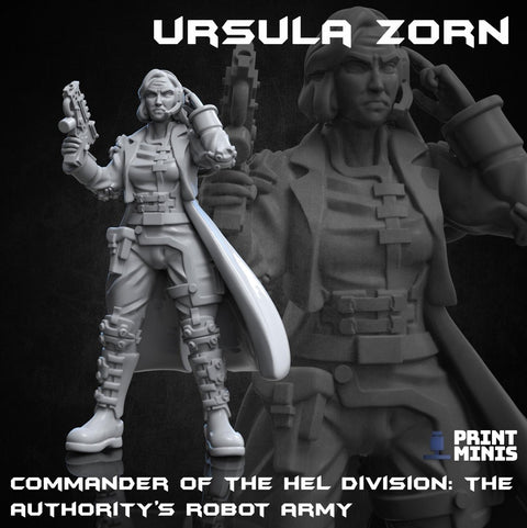 Ursula Zorn - Hell Division Commander - HamsterFoundry - Print Minis